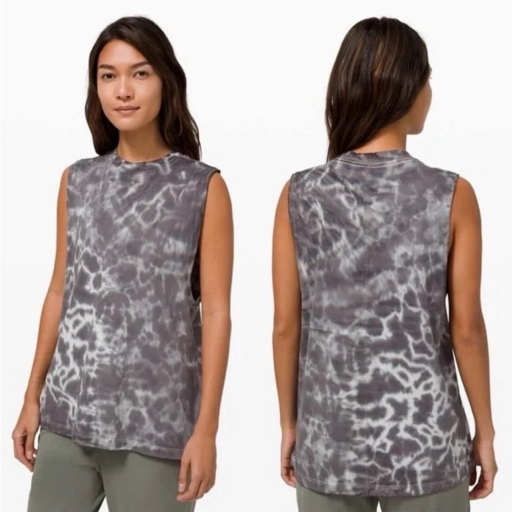 lululemon athletica Gray/blue all yours Tie-Dye Tank Top size 6